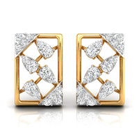 Daily Spark Deco Square Diamond Stud Earrings