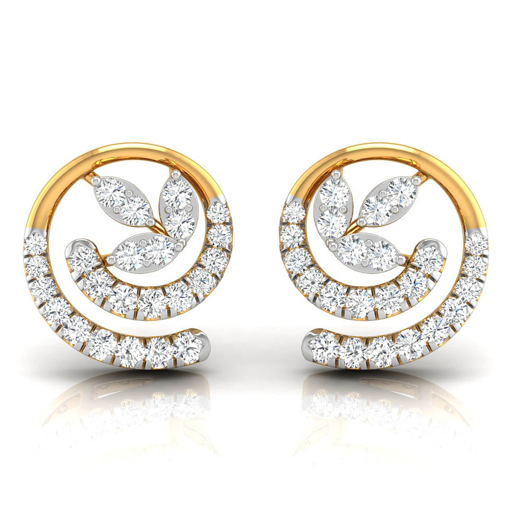 Daily Spark Spiral Bloom Diamond Stud Earrings