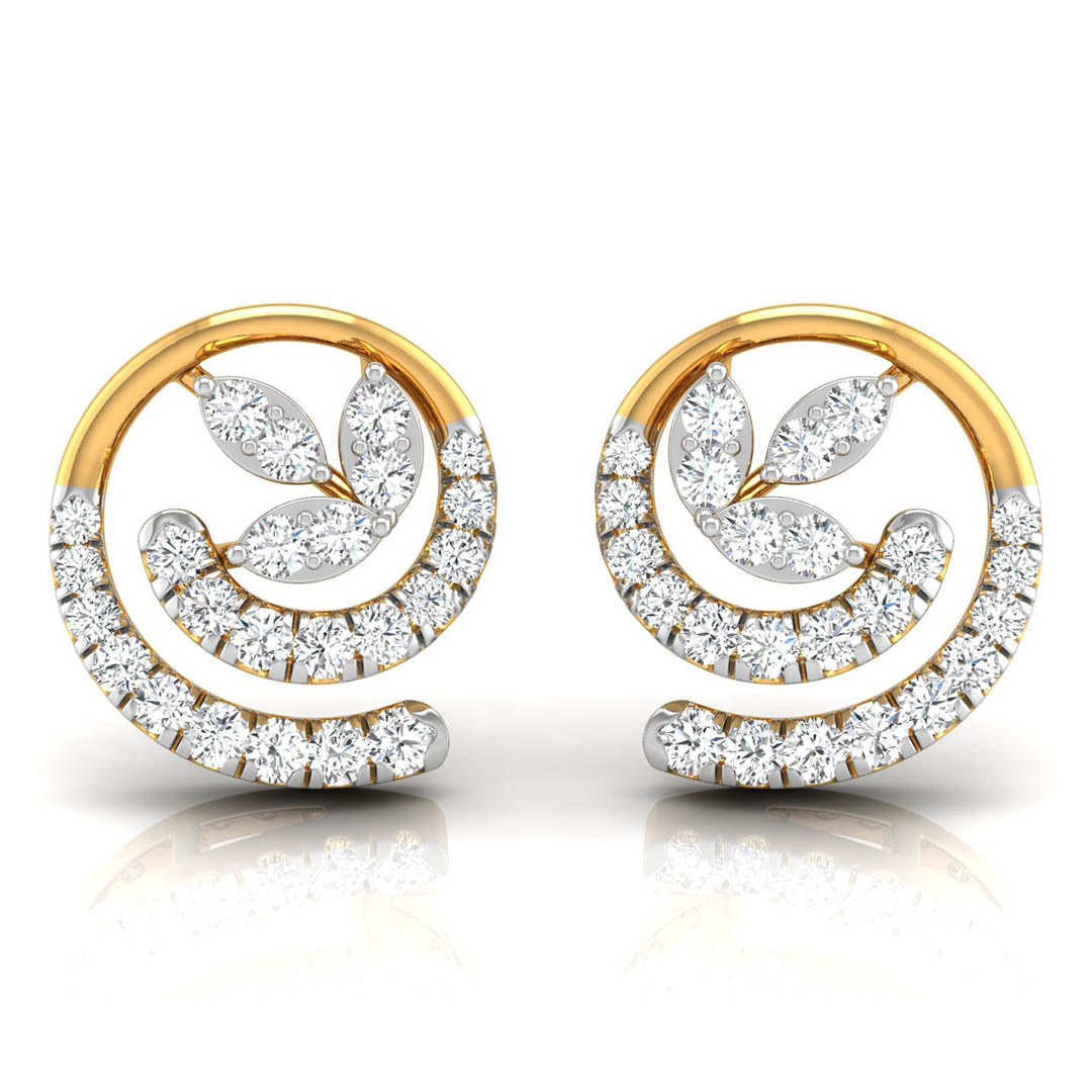 Daily Spark Spiral Bloom Diamond Stud Earrings