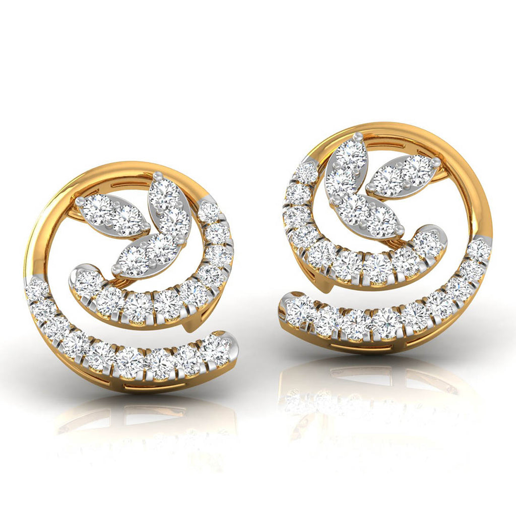 Daily Spark Spiral Bloom Diamond Stud Earrings