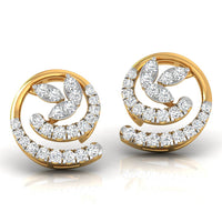 Daily Spark Spiral Bloom Diamond Stud Earrings