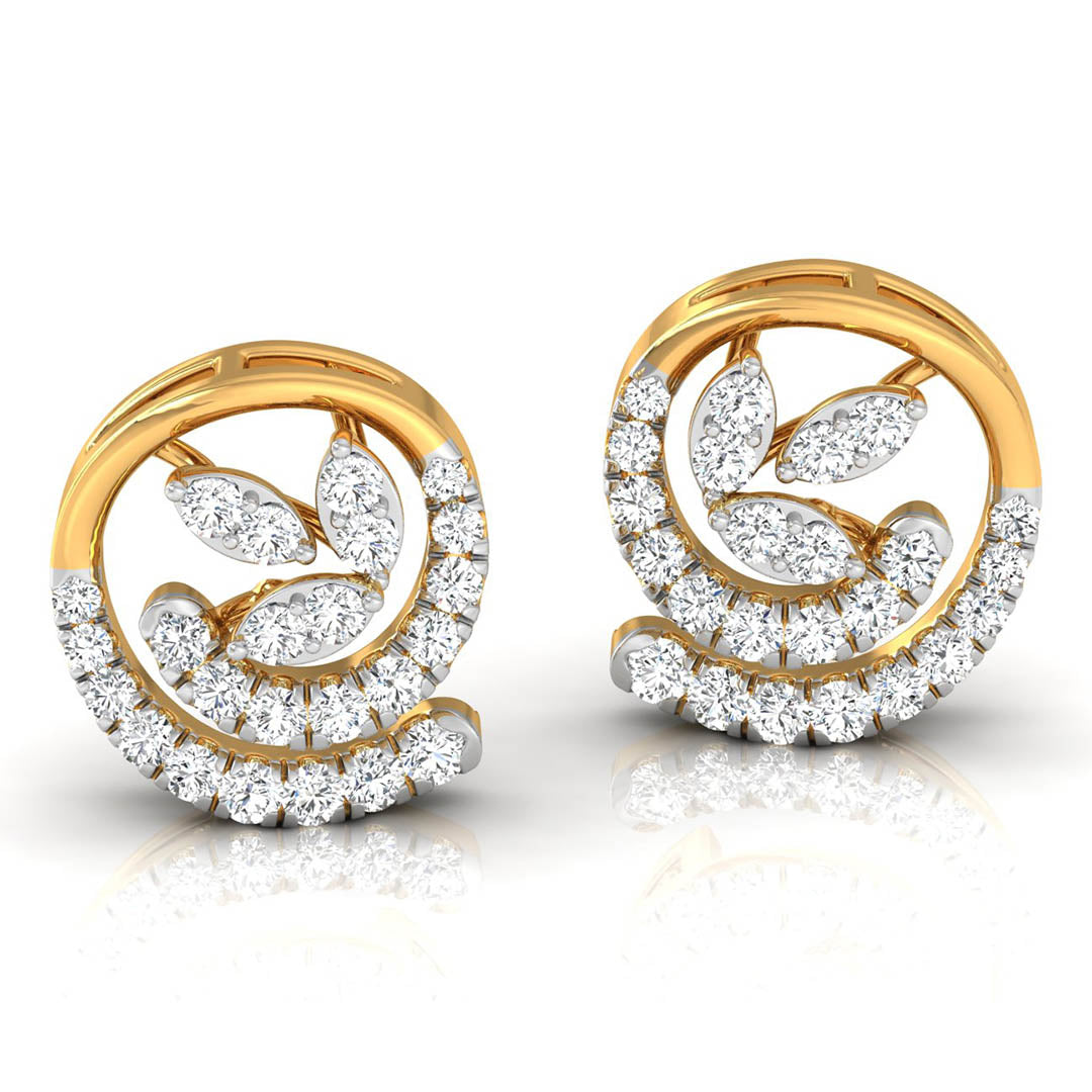 Daily Spark Spiral Bloom Diamond Stud Earrings