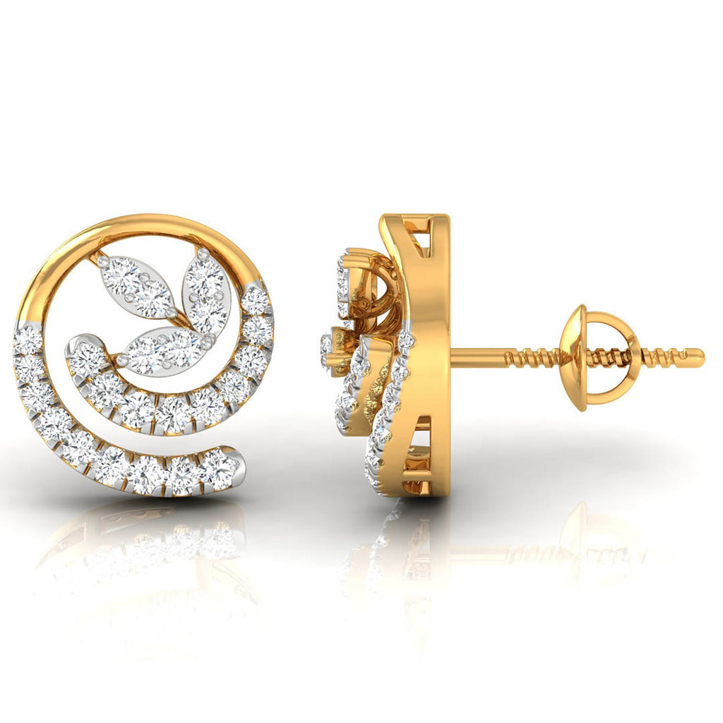 Daily Spark Spiral Bloom Diamond Stud Earrings