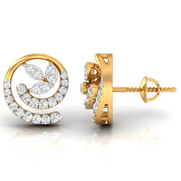 Daily Spark Spiral Bloom Diamond Stud Earrings