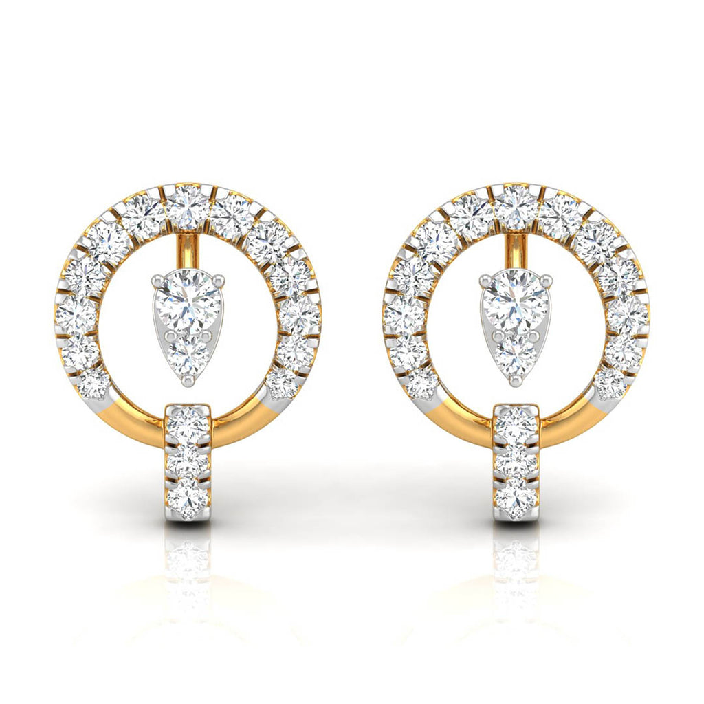 Daily Spark Circle Drop Diamond Stud Earrings
