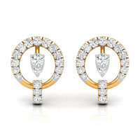 Daily Spark Circle Drop Diamond Stud Earrings