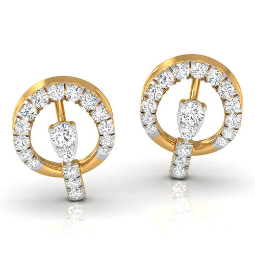 Daily Spark Circle Drop Diamond Stud Earrings