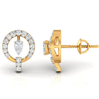 Daily Spark Circle Drop Diamond Stud Earrings