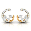 Daily Spark Crescent Bloom Diamond Stud Earrings