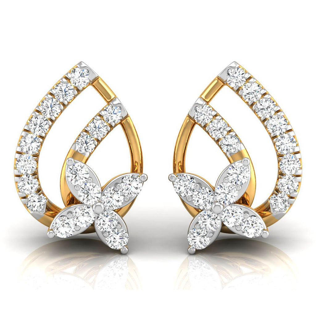 Daily Spark Lotus Petal Diamond Stud Earrings