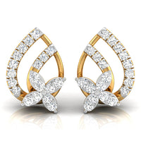 Daily Spark Lotus Petal Diamond Stud Earrings