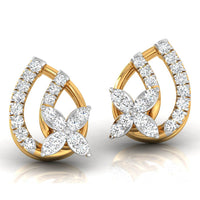 Daily Spark Lotus Petal Diamond Stud Earrings