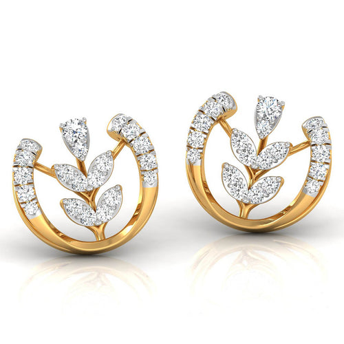 Daily Spark Horseshoe Bloom Diamond Stud Earrings