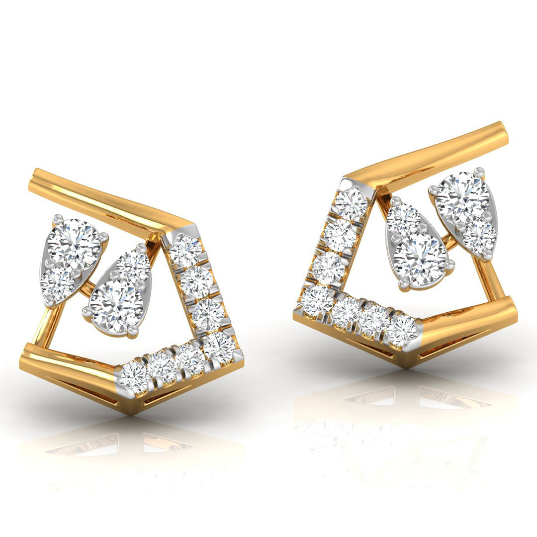 Daily Spark Chevron Kite Diamond Stud Earrings
