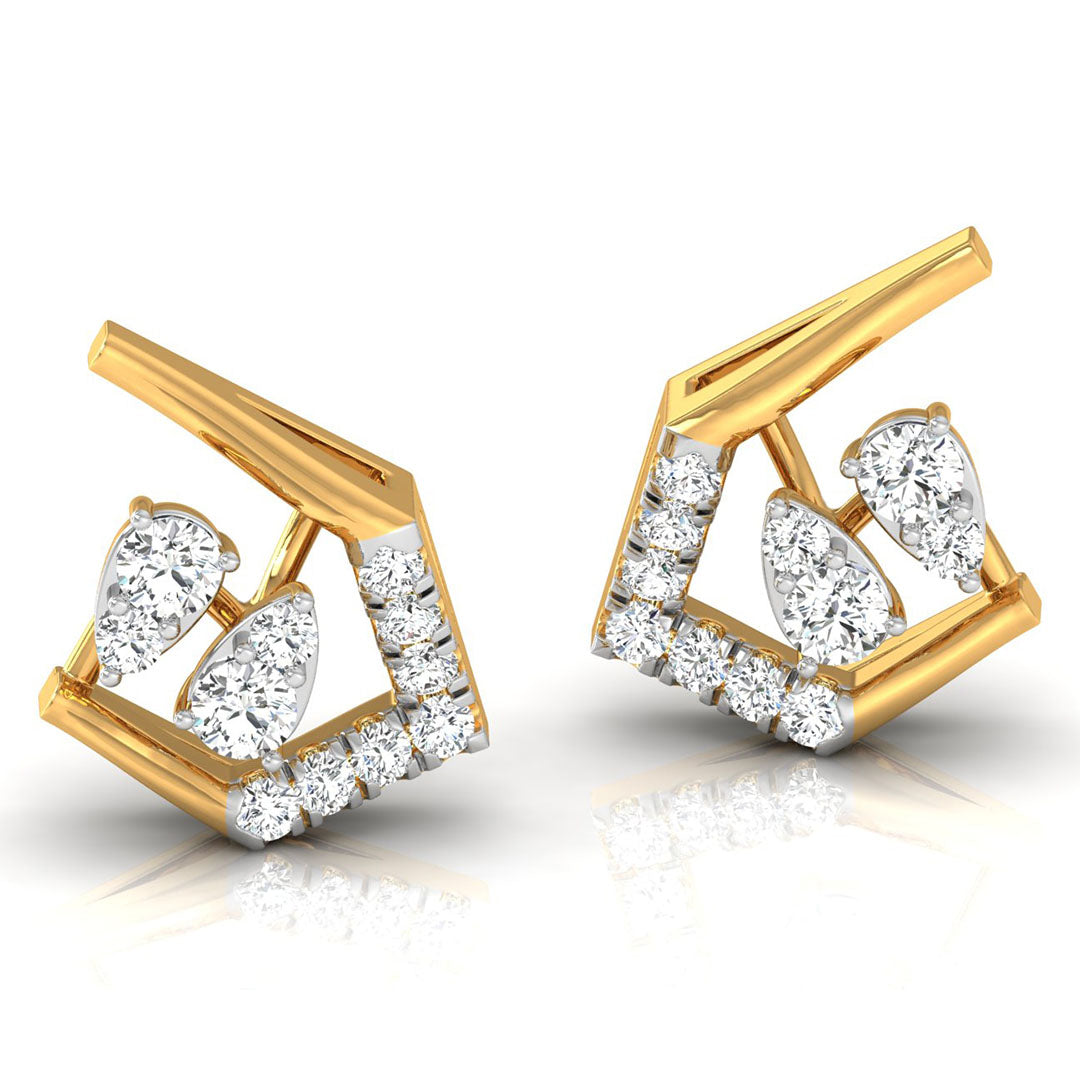 Daily Spark Chevron Kite Diamond Stud Earrings