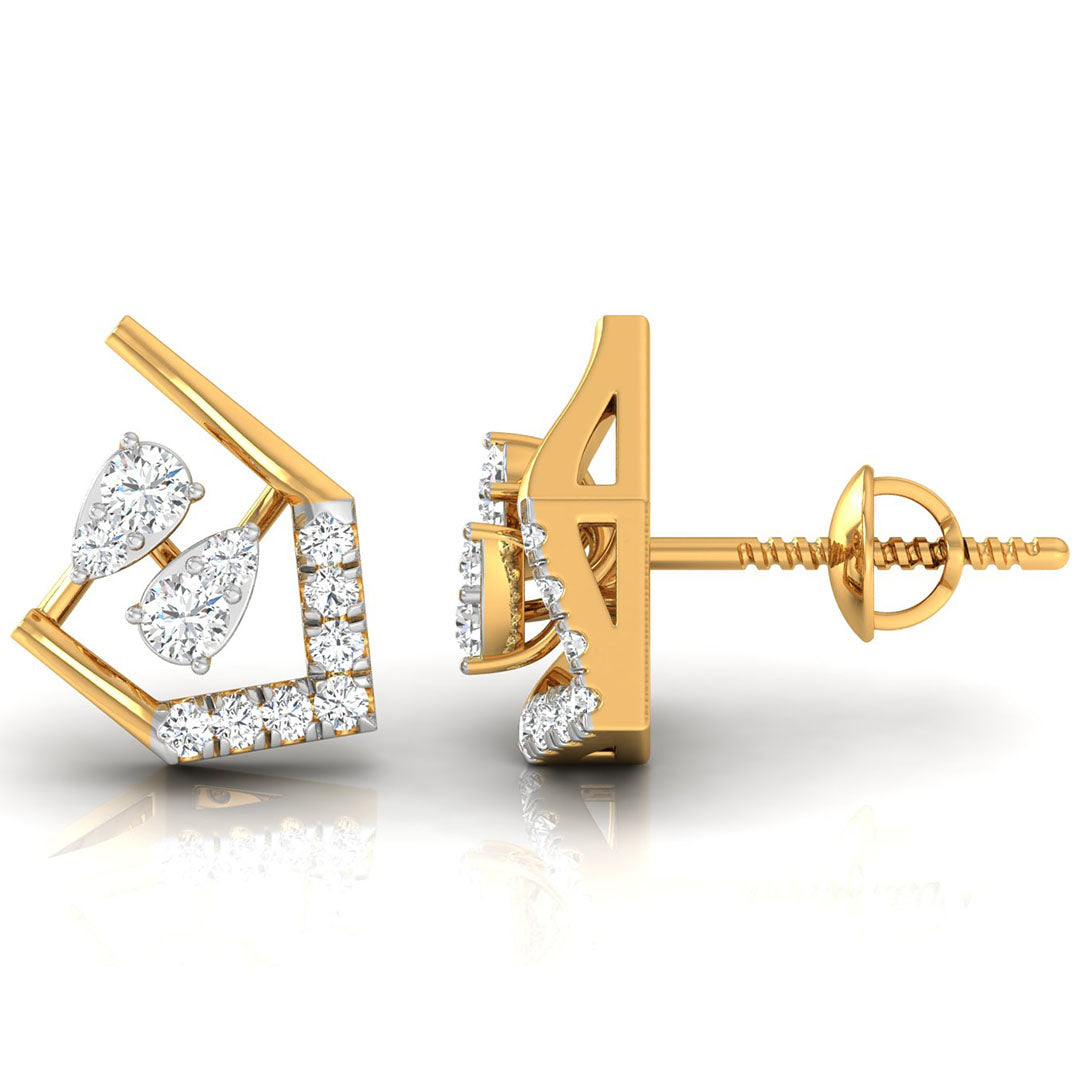 Daily Spark Chevron Kite Diamond Stud Earrings