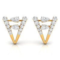 Daily Spark Twin Chevron Diamond Stud Earrings