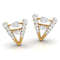 Daily Spark Twin Chevron Diamond Stud Earrings