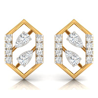 Daily Spark Hex Deco Bar Diamond Stud Earrings