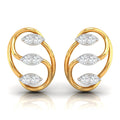 Daily Spark Swirl Leaf Diamond Stud Earrings