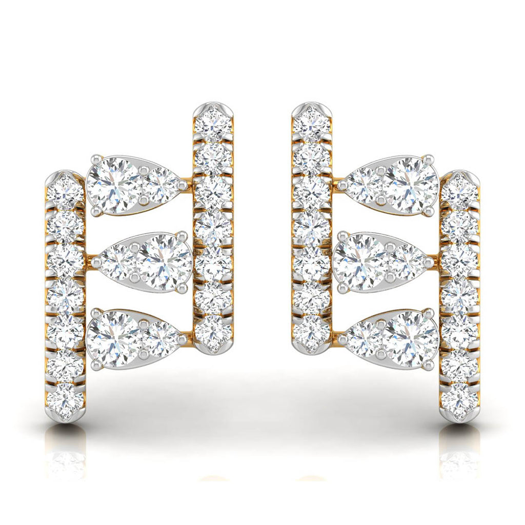 Daily Spark Deco Ladder Diamond Stud Earrings