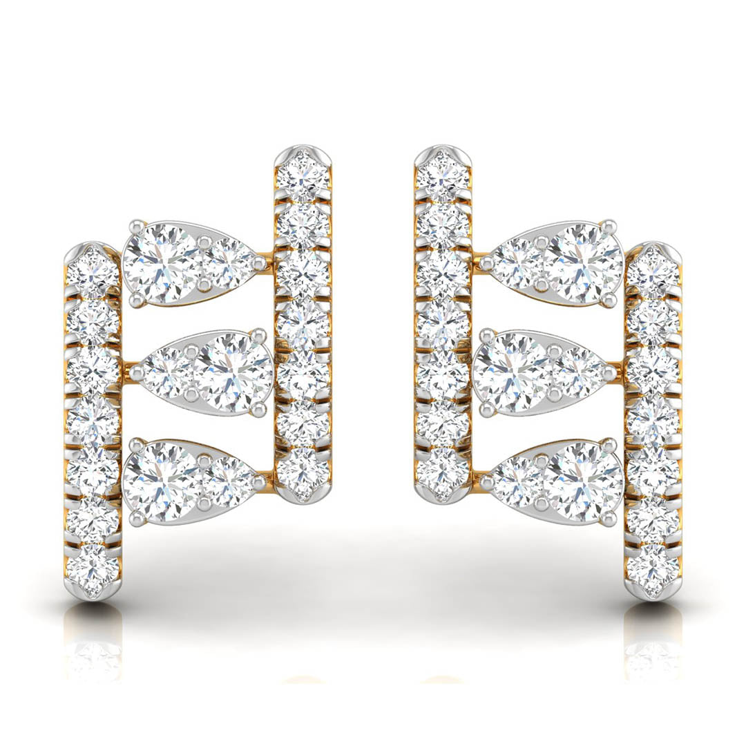 Daily Spark Deco Ladder Diamond Stud Earrings
