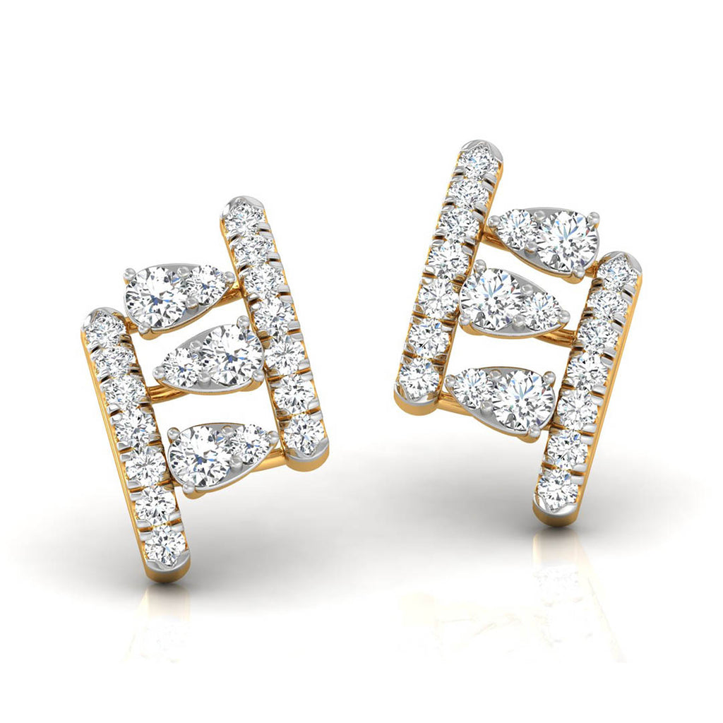 Daily Spark Deco Ladder Diamond Stud Earrings