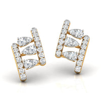 Daily Spark Deco Ladder Diamond Stud Earrings