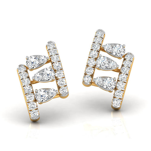 Daily Spark Deco Ladder Diamond Stud Earrings