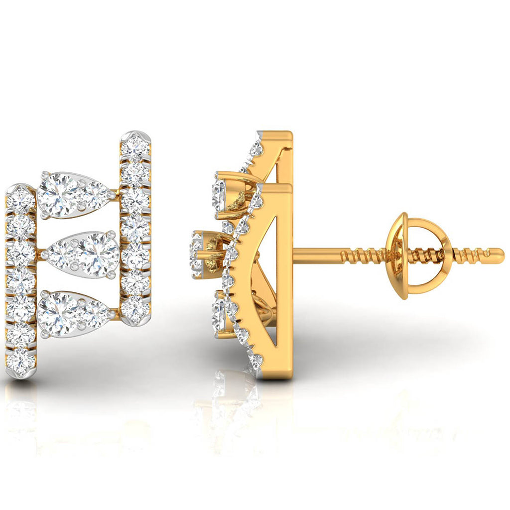 Daily Spark Deco Ladder Diamond Stud Earrings