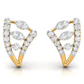 Daily Spark Leaf Chevron Diamond Stud Earrings