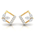Daily Spark Kite Leaf Diamond Stud Earrings