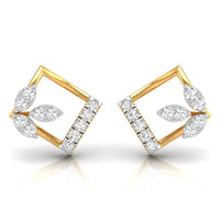 Daily Spark Kite Leaf Diamond Stud Earrings