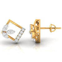 Daily Spark Kite Leaf Diamond Stud Earrings