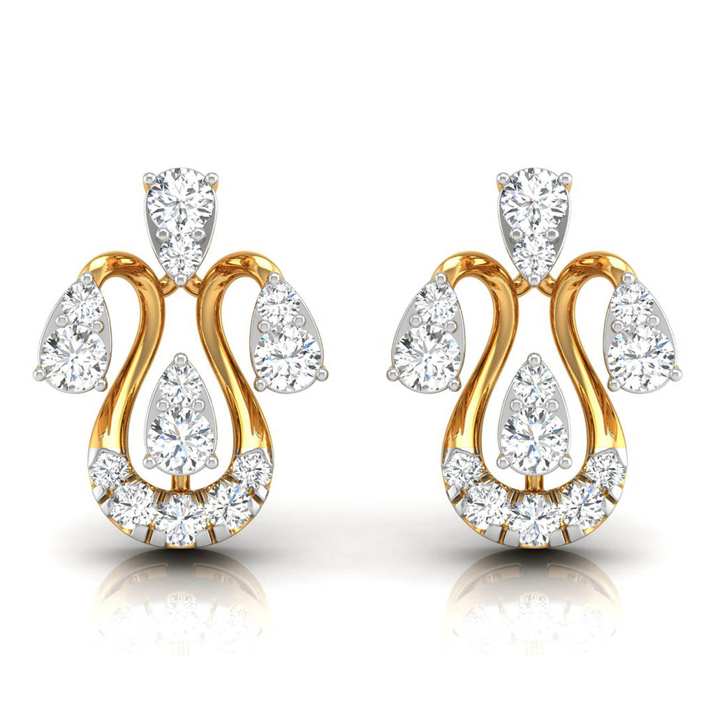 Daily Spark Tulip Bloom Diamond Stud Earrings