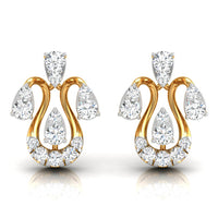 Daily Spark Tulip Bloom Diamond Stud Earrings