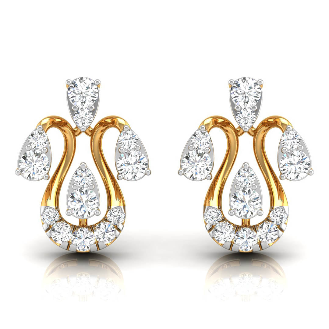 Daily Spark Tulip Bloom Diamond Stud Earrings