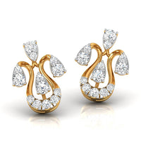 Daily Spark Tulip Bloom Diamond Stud Earrings