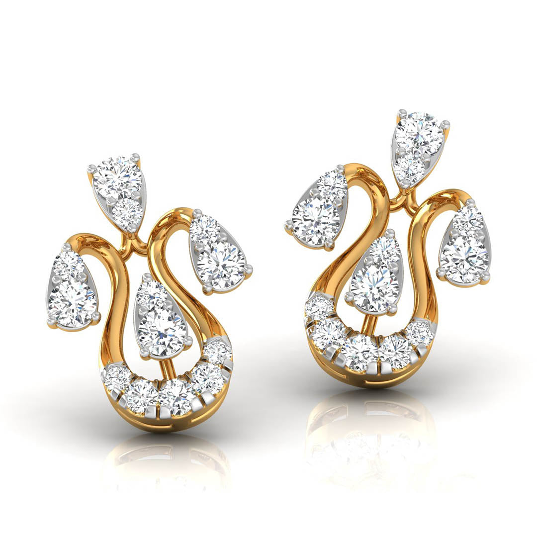 Daily Spark Tulip Bloom Diamond Stud Earrings