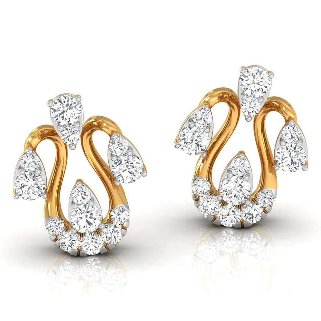Daily Spark Tulip Bloom Diamond Stud Earrings