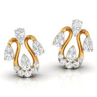 Daily Spark Tulip Bloom Diamond Stud Earrings