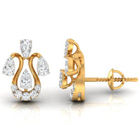 Daily Spark Tulip Bloom Diamond Stud Earrings