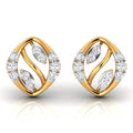 Daily Spark Vine Leaf Diamond Stud Earrings