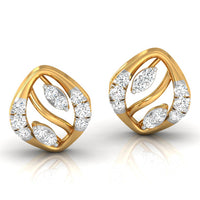 Daily Spark Vine Leaf Diamond Stud Earrings