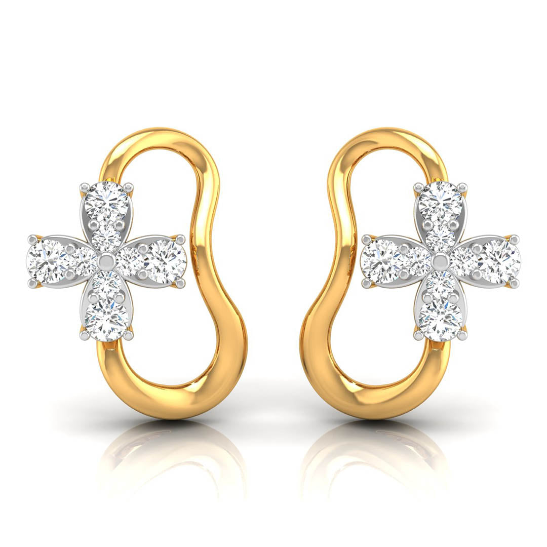 Daily Spark Infinity Bloom Diamond Stud Earrings