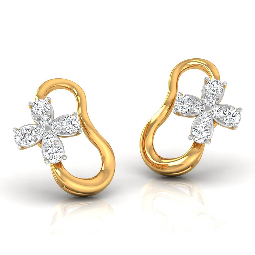 Daily Spark Infinity Bloom Diamond Stud Earrings