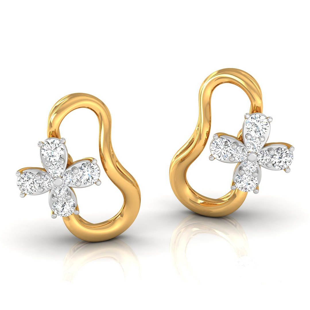 Daily Spark Infinity Bloom Diamond Stud Earrings