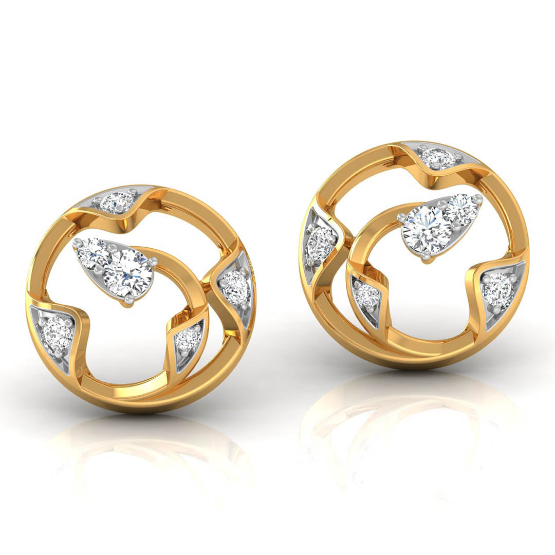 Daily Spark Orbit Swirl Diamond Stud Earrings