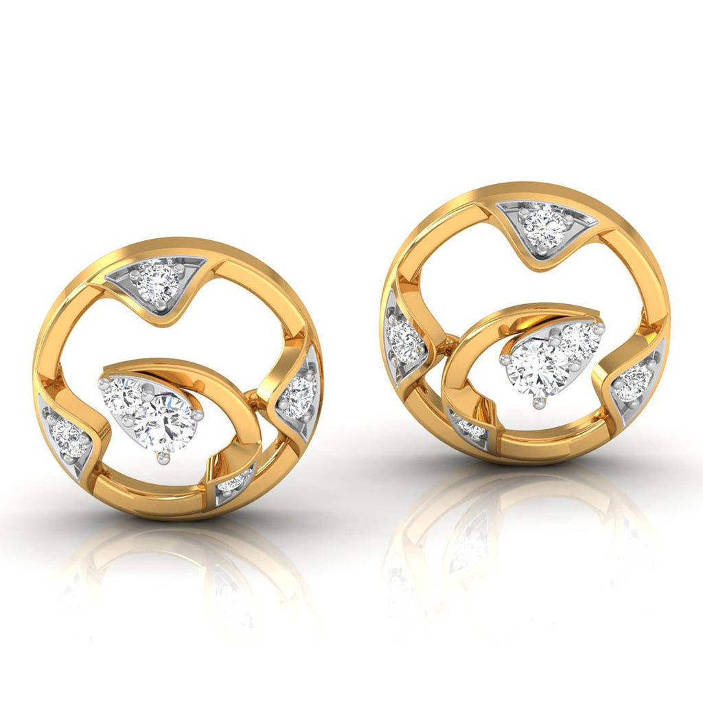 Daily Spark Orbit Swirl Diamond Stud Earrings