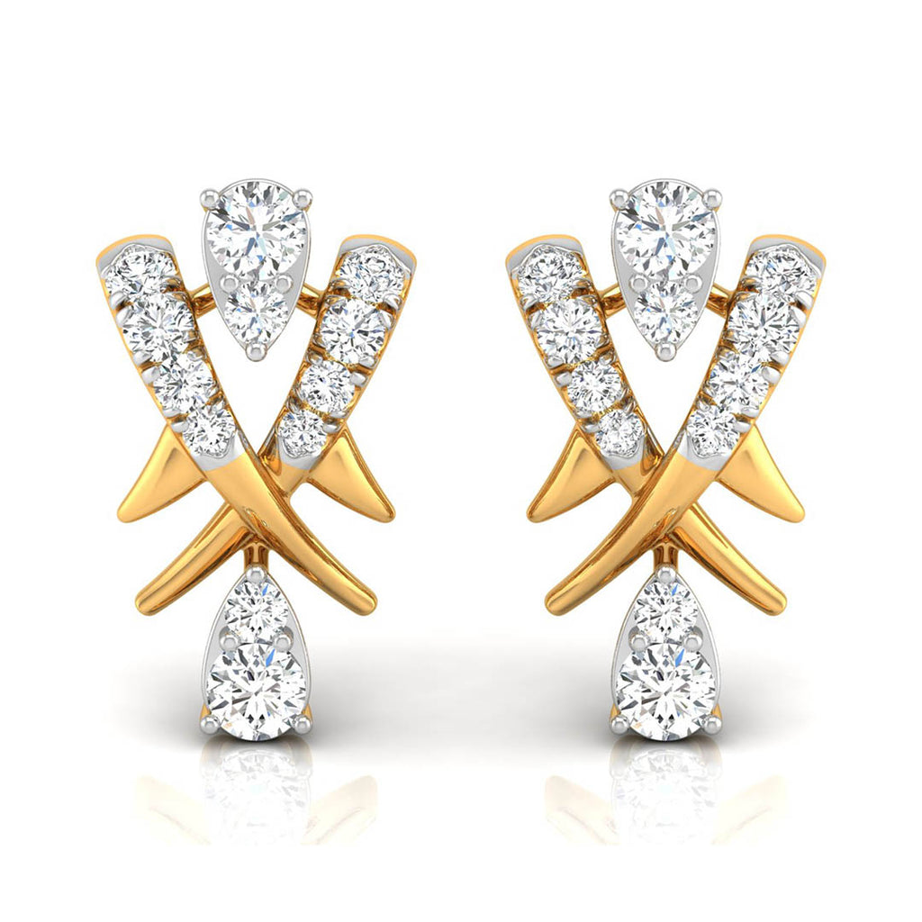 Daily Spark Crossover Drop Diamond Stud Earrings